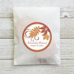 Monogram Favour Sticker | Autumn Falling Leaves
