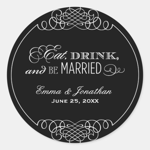 Monogram Favour Sticker | Eat, Drink & Be Married