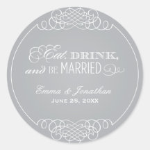 Monogram Favour Sticker | Eat. Drink & Be Married