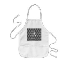 Monogram Grey damask Apron