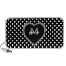 Monogram: Grey Sweetheart Doodle Notebook Speaker