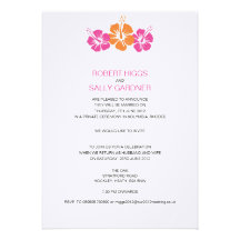 Monogram Hibiscus Flower Wedding Custom Announcement