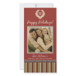 Monogram Holiday Photo Card Wreath-Stripes :: 05