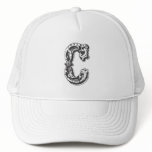 Monogram Initial Letter Distressed C hats