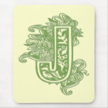 MONOGRAM J GREEN MOUSEPADS