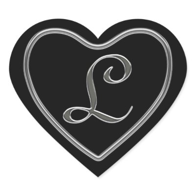 Monogram L in 3D Silver Stickers