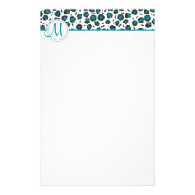 Monogram Leopard Print Stationery