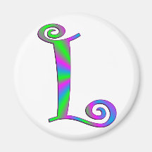 Monogram Letter L Fun Refrigerator Magnets