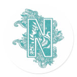 MONOGRAM LETTER N STICKERS
