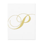 Monogram Letter P Golden Single postcards