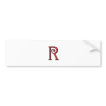 Monogram Letter R Bumper Sticker