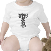 Monogram Letter T in Black T Shirts