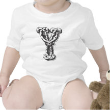 Monogram Letter Y in Black Tees