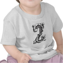 Monogram Letter Z in Black Tshirts