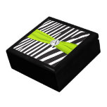 Monogram Lime, Black, White Zebra Skin Trinket Box