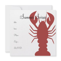 Monogram Lobster Invitations