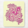 MONOGRAM M PINK MOUSE PAD