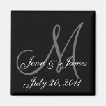 Monogram M Wedding Bride Groom Date Magnet