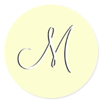 Monogram M Wedding Invitation Ivory Seal