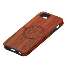 Monogram Mahogany Wood Print