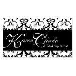Monogram Makeup Artist Business Card Damask