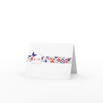 Monogram Note or Thank You Card  |  Red and Navy