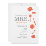 Monogram Orange  Bridal Shower Invitations