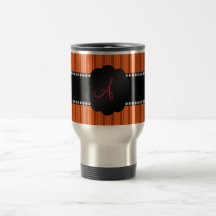 Monogram orange stripes mugs