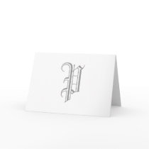 Monogram "P" Card Old English Style_grey text