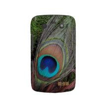 Monogram Peacock Feather Blackberry Bold Case