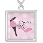 Monogram PInk Shoe necklaces