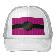 Monogram pink stripes mesh hats
