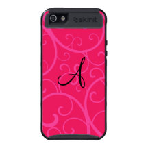 Monogram pink swirls