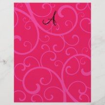 Monogram pink swirls custom flyer
