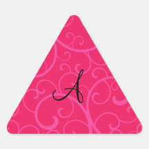 Monogram pink swirls sticker