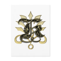 Monogram postcard "K"