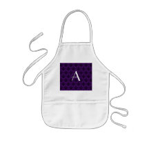Monogram purple damask aprons