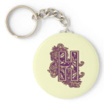 MONOGRAM PURPLE H keychains