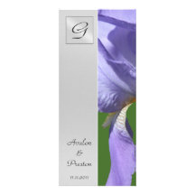 Monogram Purple Iris Wedding Program Invitation