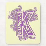 MONOGRAM PURPLE K mousepads