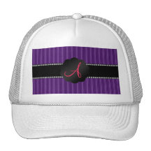 Monogram purple stripes hat