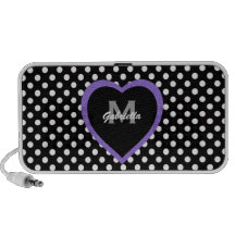 Monogram: Purple Sweetheart Doodle Speakers