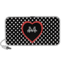 Monogram: Red Sweetheart Doodle Mp3 Speaker