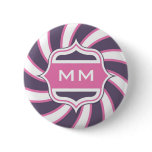 Monogram Retro Spiral Hot Pink Purple buttons