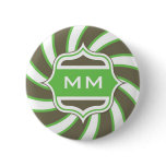 Monogram Retro Spiral Lime Green Chocolate Brown buttons