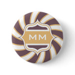 Monogram Retro Spiral orange purple buttons