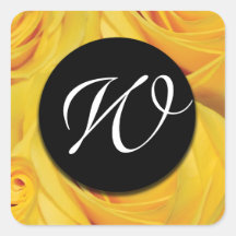 Monogram rose flower CUSTOMIZE Sticker