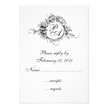 Monogram RSVP Personalized Announcements