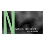 Monogram Smoky Zebra Print Nail Tech Business Card
