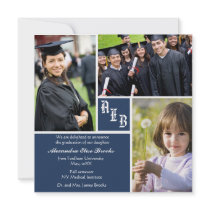 Monogram Square - Photo Graduation Announcement